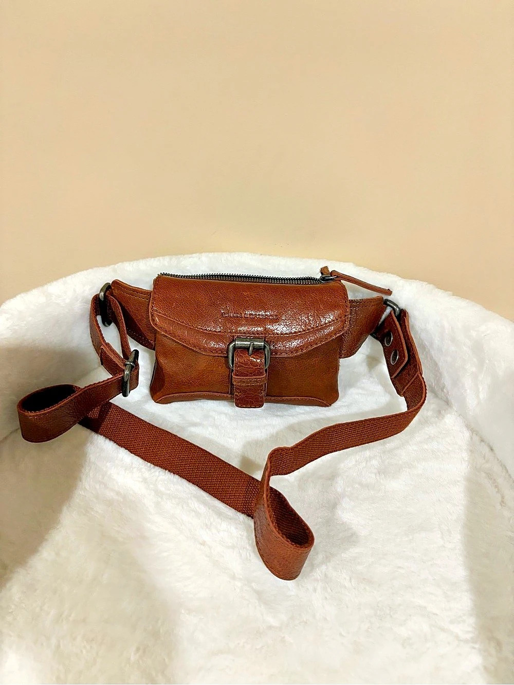 Spikes&Sparrow brand cognac brown leather belt/crossbody bag